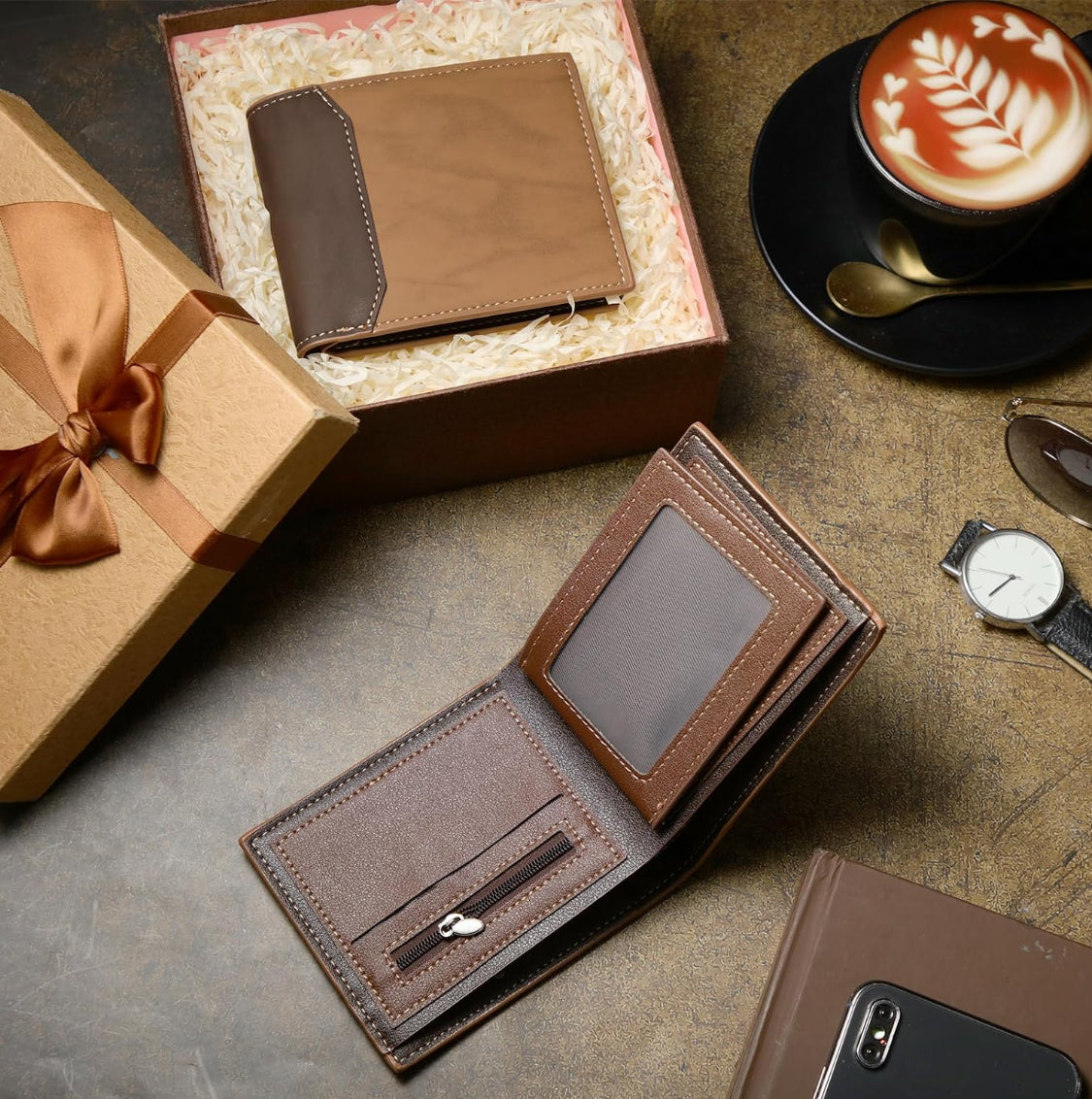 ENGRAVEABLE LEATHER BIFOLD WALLET
