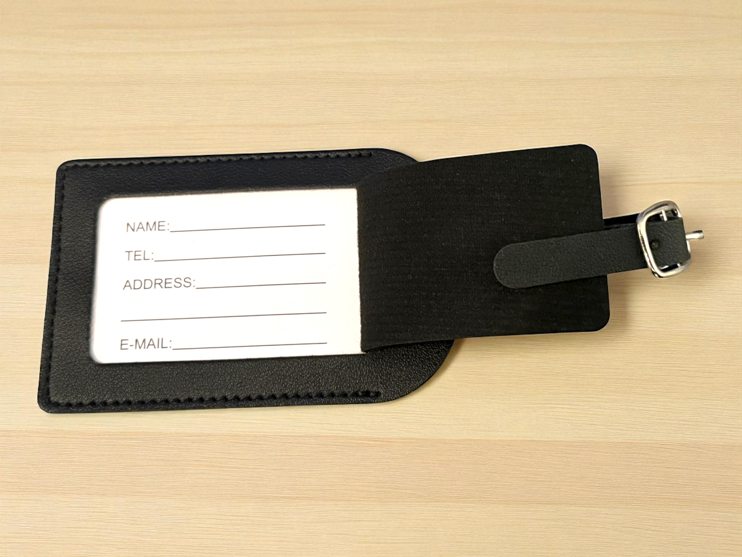 Leather Luggage Tag with Privacy Cover ā Durable PU Suitcase ID Holder, Travel Bag Tag, Adjustable Strap, Bulk Options for Baggage