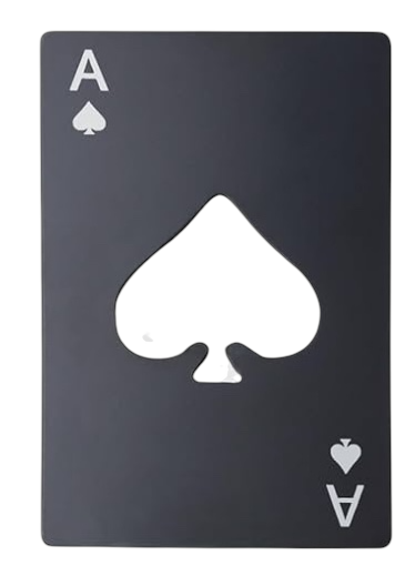 Ace of Spades Bottle Opener ā Poker Card Stainless Steel Credit Card Opener, Slim Wallet Beer Opener, Wedding Party Favor Gift