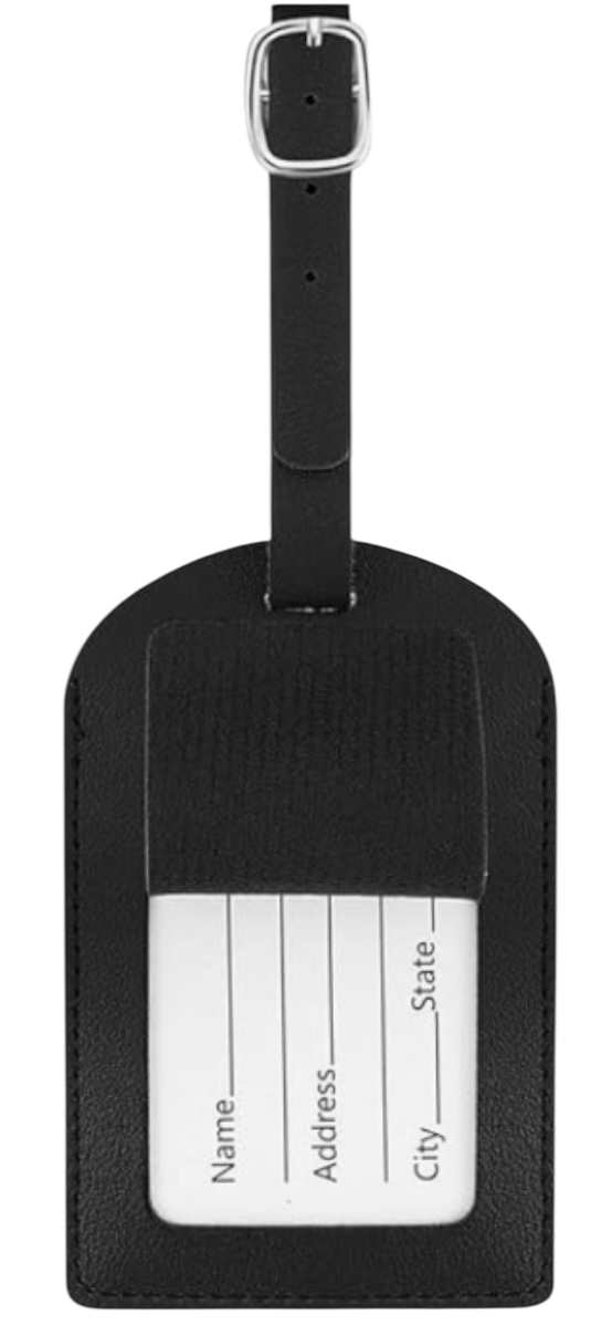 Leather Luggage Tag with Privacy Cover ā Durable PU Suitcase ID Holder, Travel Bag Tag, Adjustable Strap, Bulk Options for Baggage