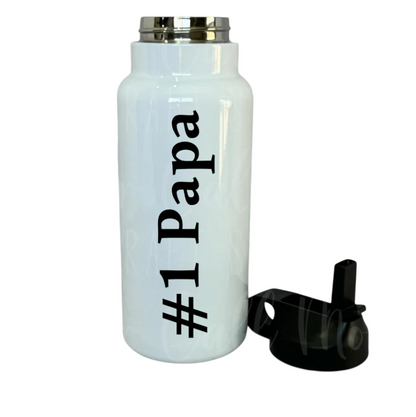 32oz Stainless Steel Sublimation Sports Water Bottle – Insulated Thermos Mug with Wide Mouth Lid, Heat Transfer Shrink Wrap Film