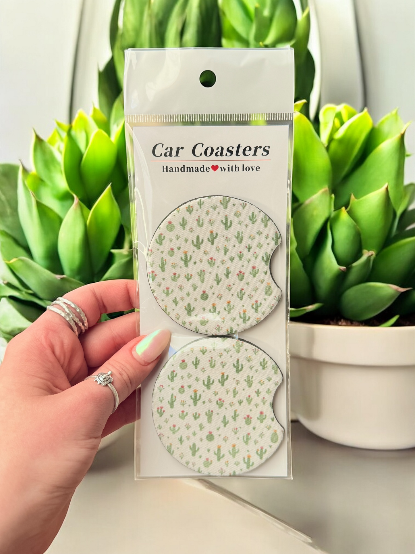 SOFT CAR COASTERS Size: 2.75" Diameter/ 1/4" Thickness (Neoprene Material) 2-pack