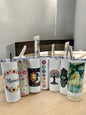 20 oz SKINNY STAINLESS TUMBLER w/ LID  &  STRAW, Dishwasher Safe